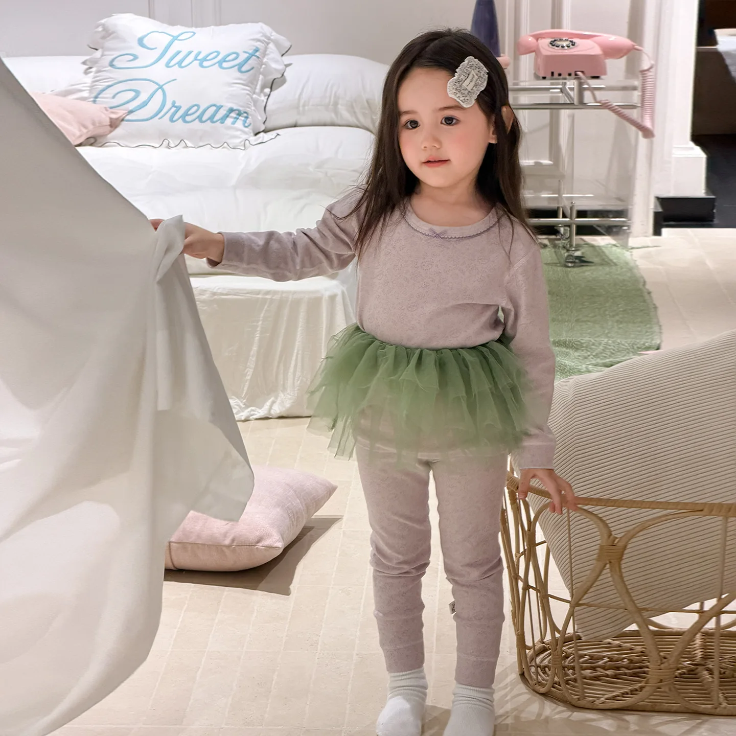 Children's Sleepwear, Winter Clothes, Wool Pull Frame, Girls' Home Clothes Set, Class A Baby Clothes