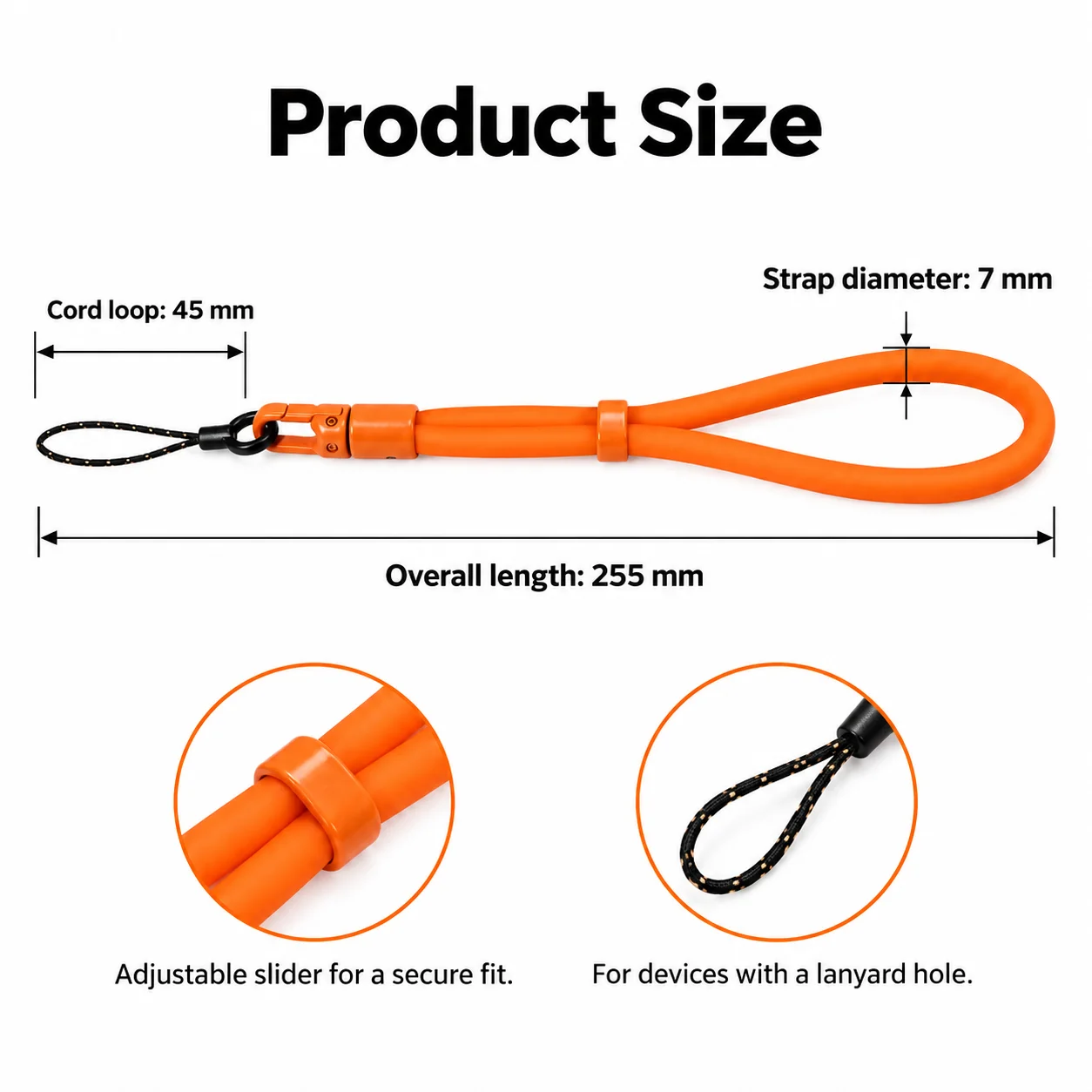 1 PCS Silicone Wrist Strap Lanyard, Quick Release Anti-Drop Hand Strap for DJI Action Cameras, for Insta360 Cameras, Phones, Key