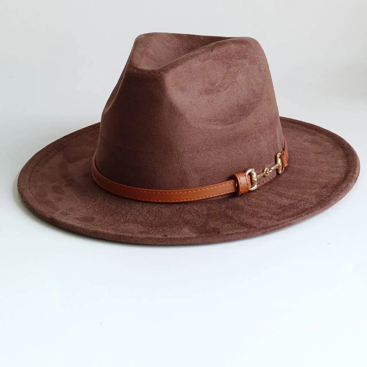 Vegan Suede Short-Brimmed fedora new accessories autumn and winter Panama jazz hat  Fedora hat burning  chapeau