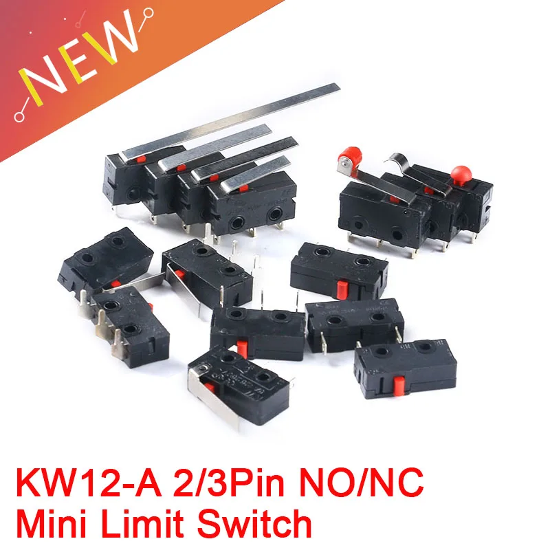 5PCS Micro Switch 2/3Pin NO/NC Mini Limit Switch 5A 250VAC KW11-3Z Roller Arc lever Snap Action Push Micro switches