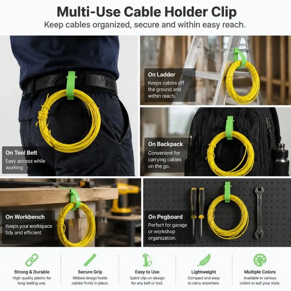 New POM Safety Helmet Clamp D Ring Ratchet Lock Earmuffs Clamp Lightweight Adjustable Strap Key Chains Clips Worksite Gear
