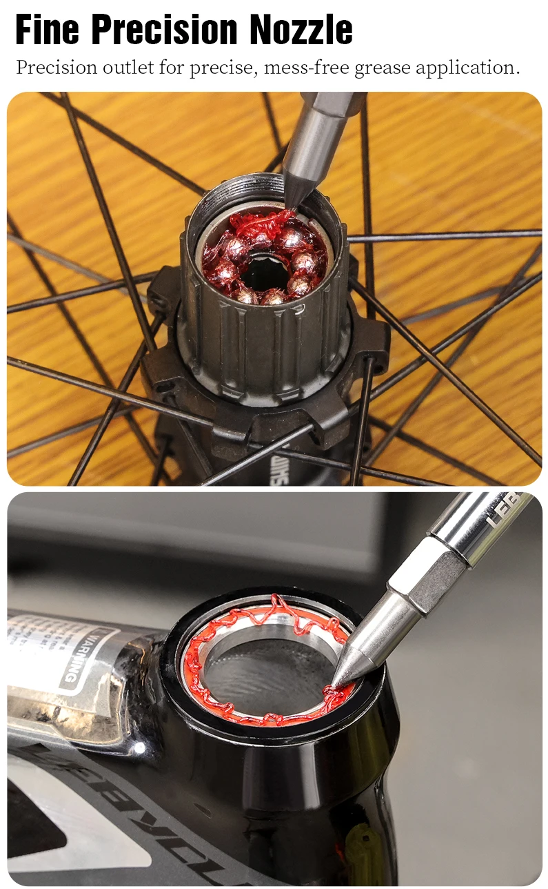 LEBYCLE MTB Rennrad-Schmierpistole, tragbares Fahrrad-Lager-Schmierwerkzeug für Fahrrad-Steuersatz, Gabel, Schwungrad, Tretlager – Detail 4