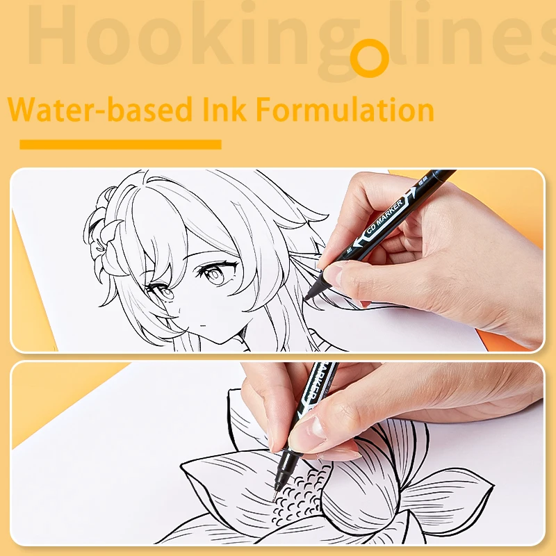 Doppelseitige Permanentmarker, Schwarze Dual-Tip-Stifte, Fein 0,5mm & Breit 1,5mm, Wasserfest zum Schreiben, Zeichnen & für Büronutzung – Detail 4