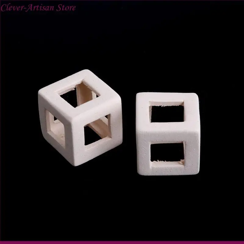 E06B Aquarium Decor Ceramic Cubic Cave House for Betta Cichlid Hiding Rest Spawning