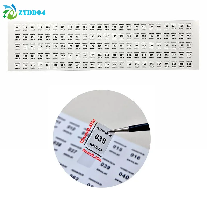 ●1 sheet White Number Sticker Label For Nail Polish Color Gel Varnish Marking Digital Label Sticker Manicure Tool , N1-240
