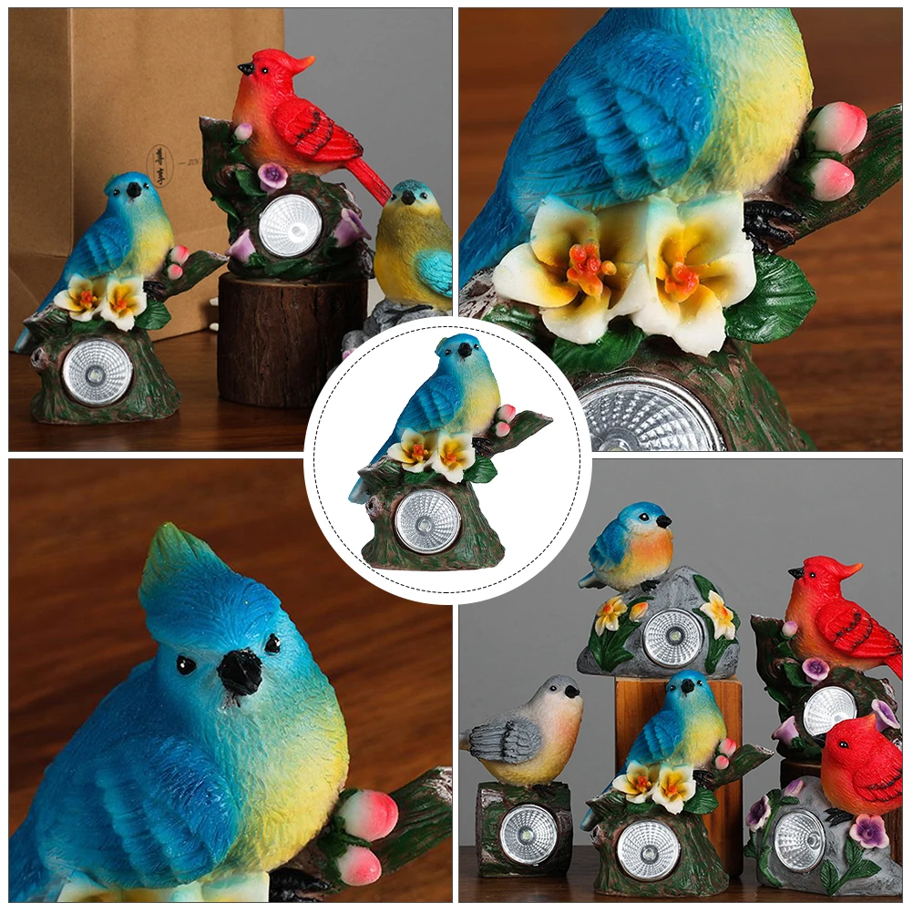 

1 pc Solar Night Light Outdoor Resin Bird Statue Lamp Decorative Garden Walkway Light Adornment Eco-Friendly Solar for Balcony