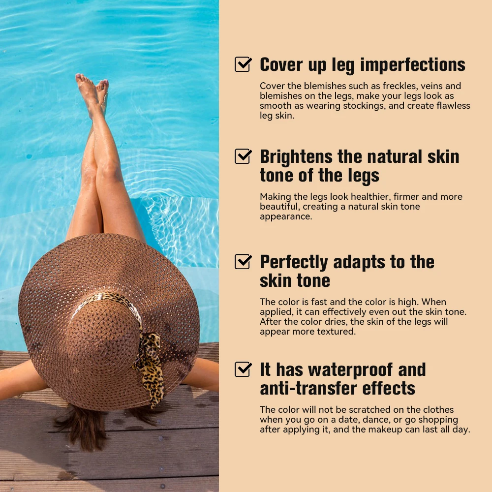 Legs Concealer Sunscreen Deep Moisturizing Waterproof Transfer Resistant Even Skin Tone High Color Rendering Legs Care Sunscreen