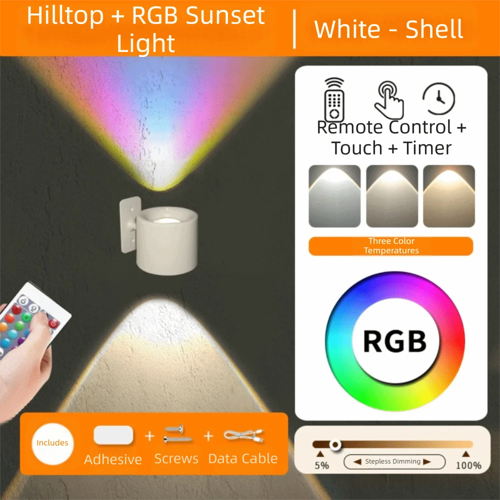 Magnetic Rechargeable Reading Light Remote Control Non-Flickering LED Cordless Lamp Detachable Design Eye-Friendly Wall Sconce