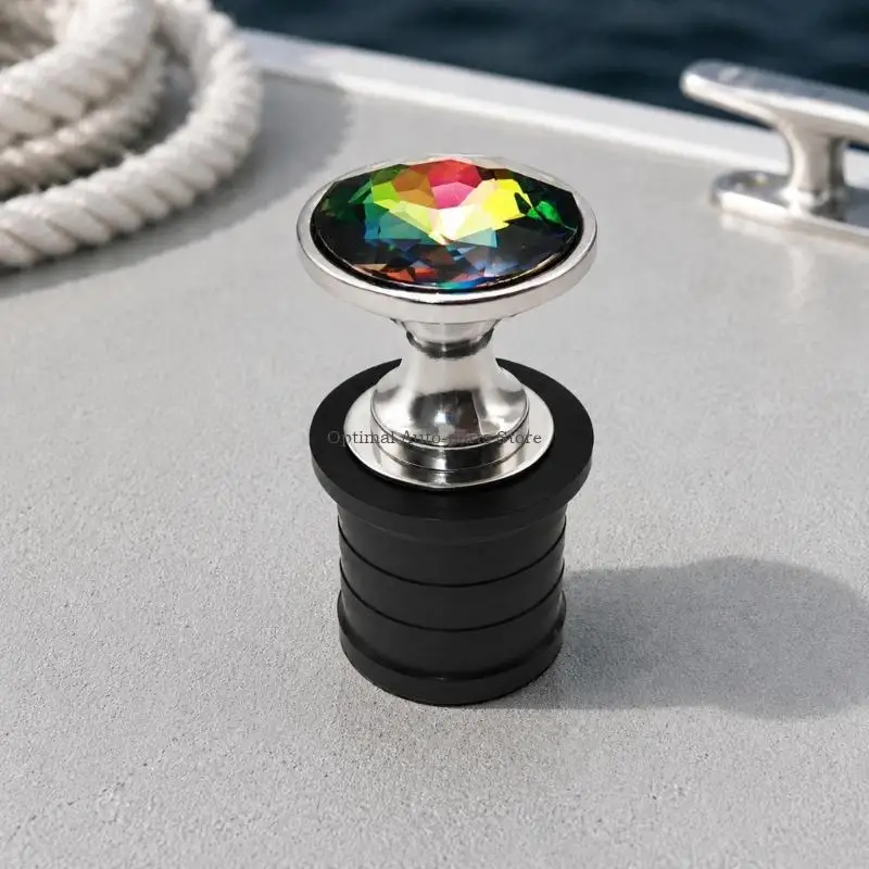Twist-to-Expand Marine Drain Plug with Multicolor Knob Accent and Direct Boat Drain Opening, 1.25Inch Diameter for Daily