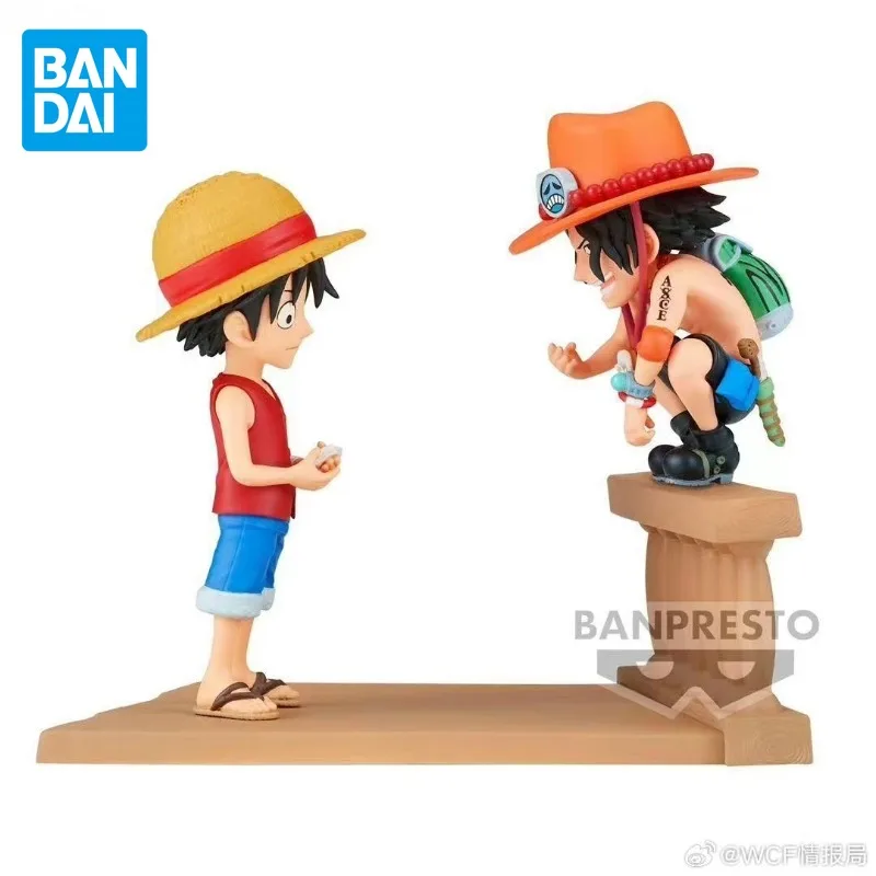 Bandai Original WCF ONE PIECE Anime Figure Log Stories 13 Luffy Ace Action Figure Toys for Boys Girls Children Birthday Gifts