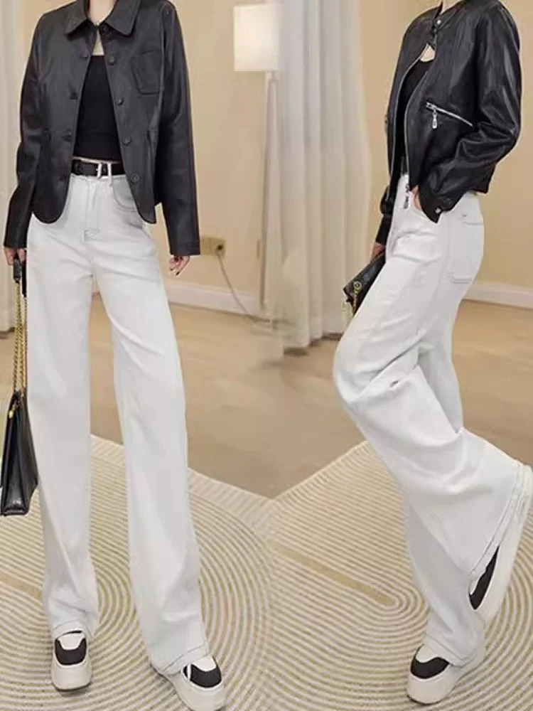 

Faionable High Waist Women's Jeans Knife Straight Leg Casual Pants Spring 2025 Sli Leg a Apparel