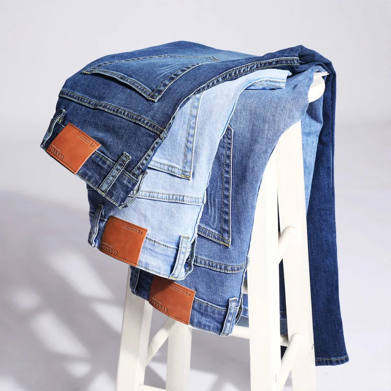 KSTUN 2025 الربيع الصيف الضوء الأزرق الجينز للرجال تمتد الدنيم السراويل الكلاسيكية سليم صالح الرجال السراويل سراويل تقليدية تنفس