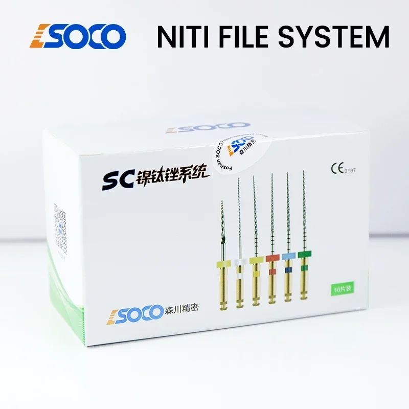 

SOCO 6Pcs/Box Dental NiTi Root Canal Files: Heat-Treated Superior Cutting Force Rotary Tools Super cutting force , anti-fatigue