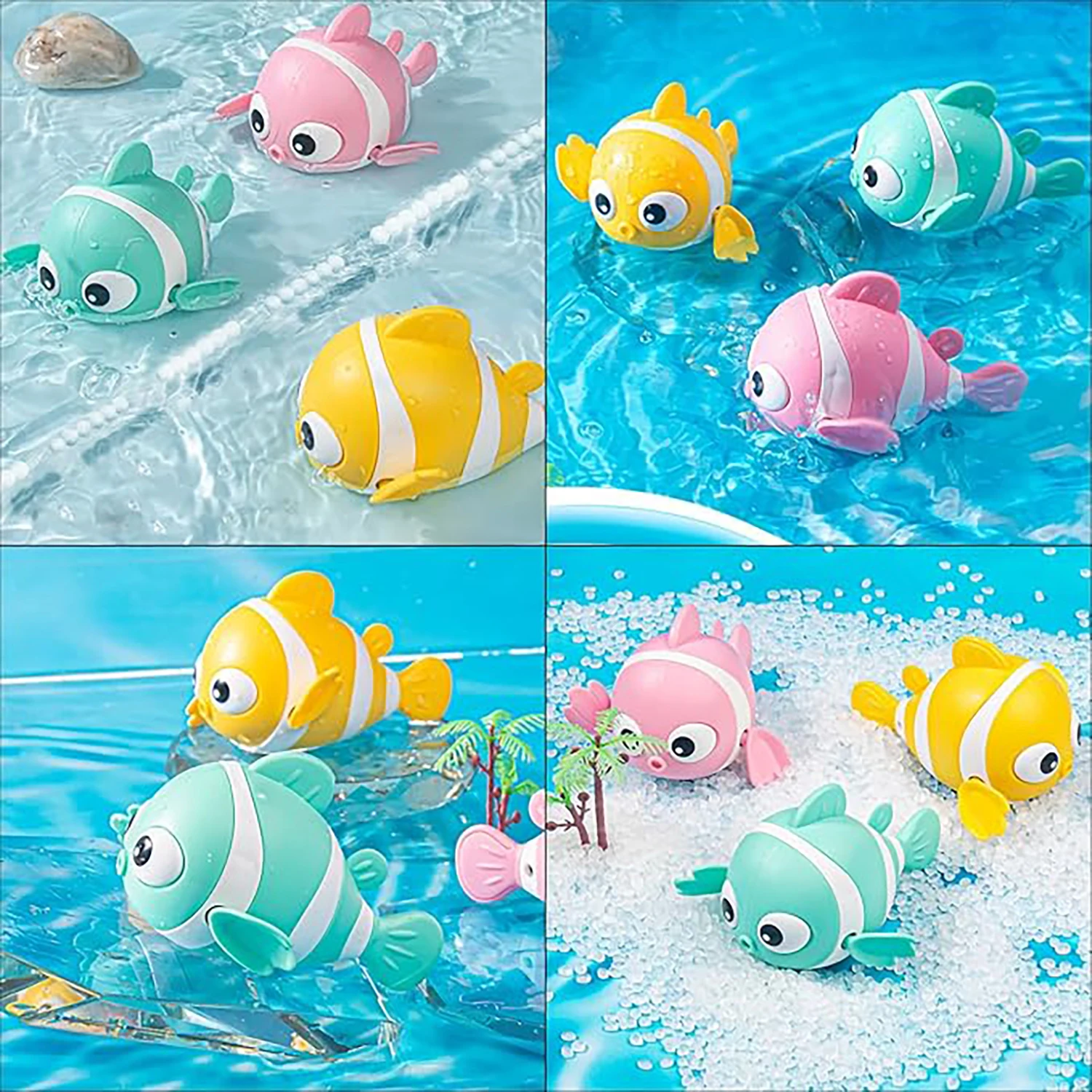 Giocattolo per pesci piccoli avvolti per bambini, bagno interattivo, giochi d'acqua, passeggiate con catena da tavolo