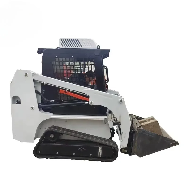 Customized Mini Track Agricultural Skid Steer Loader 400-500kg Bucket Capacity Farm Feed Transport Manure Cleaning Land Leveling