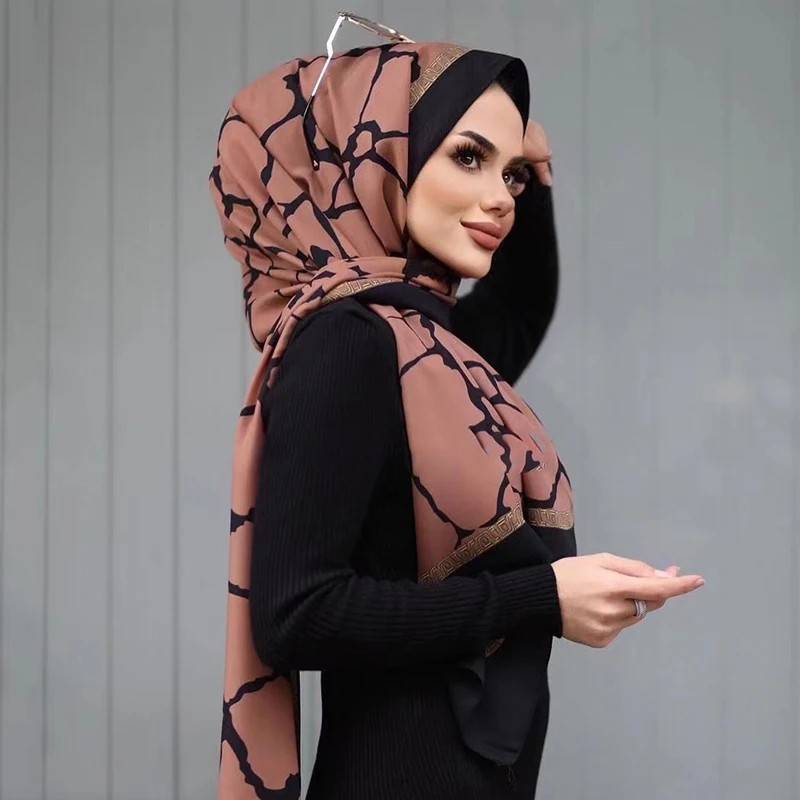 Muzułmańska szyfonowa Abaya hidżab Abayas Hijabs dla kobiety szal z dzianiny strój islamski kobiety turbany Turban natychmiastowa długi szal na głowę szal do opatulania się