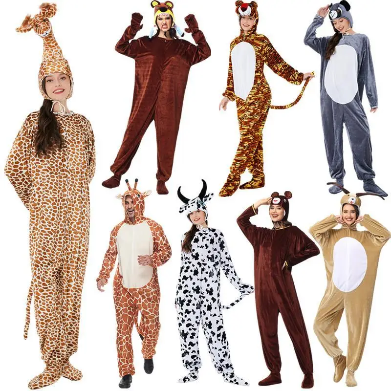 

Giraffe Neck Animal Costume Sheep Tiger Cow Goat Play Performance Halloween Theme Costume Women's Fashion Summer Polyester