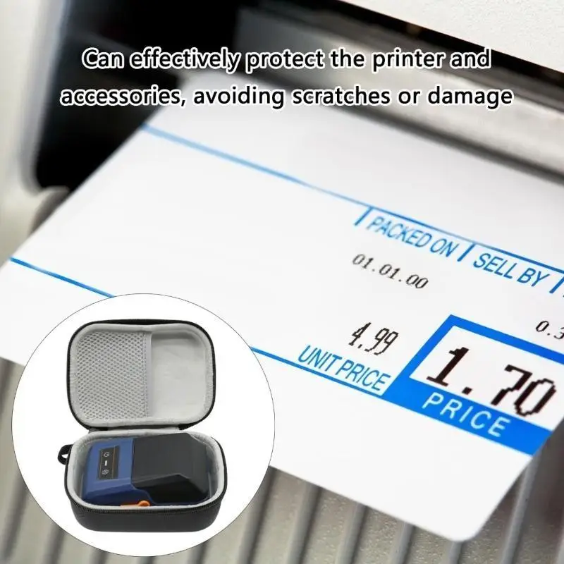 B03F Storage Bag for T50M Bluetooth-compatible Label Maker Scratchproof EVA Bag Protector Case with Mesh Pocket