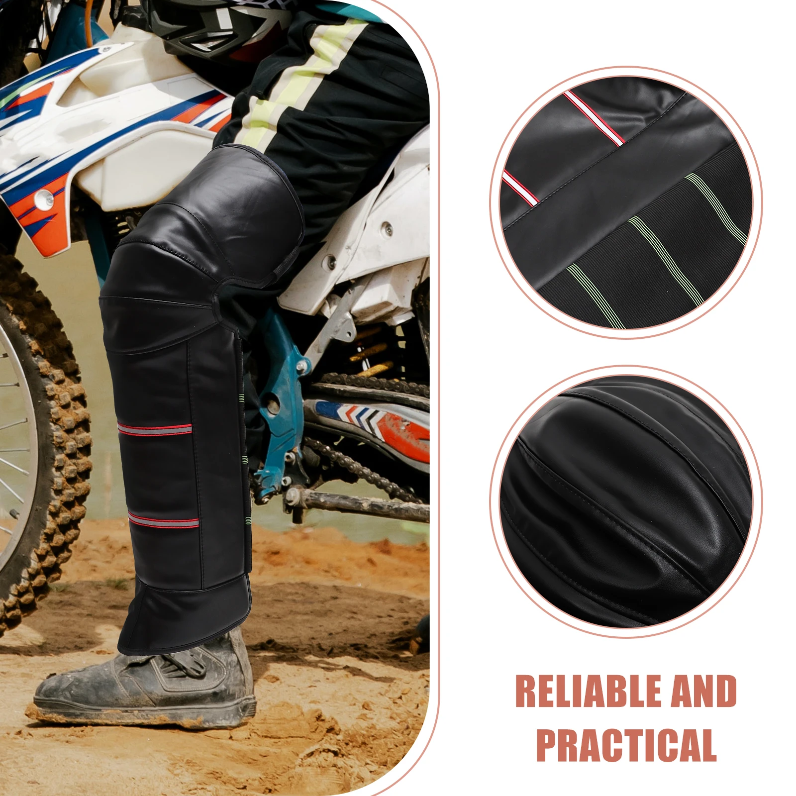 

2Pcs Warm Knee Pads Winter Riding Sleeve Protective Guards Waterproof Windproof Night Reflective Motorcycle Warmer