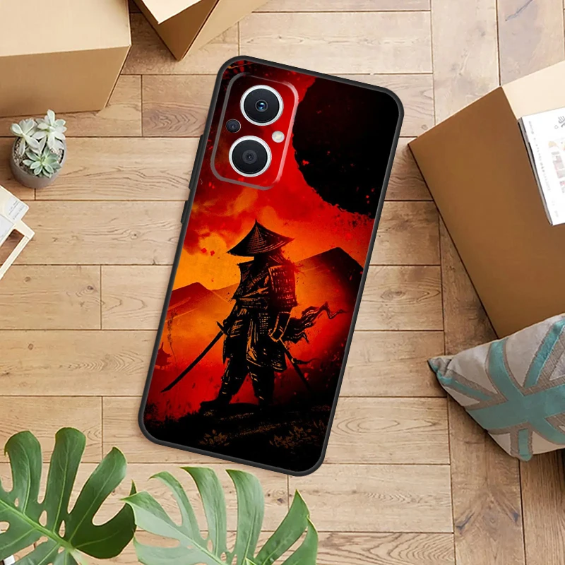 Funda de teléfono samurái japonés de Anime para OPPO Reno 14 12 11 13 F 10 Pro 8T 8 Lite OPPO Find X9 X8 X6 X5 Pro contraportada