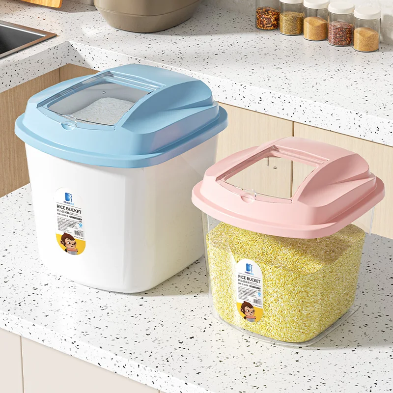 

Ящик для хранения еды в аде, бочка для риса, влагостойкий, защита от насекомых, 50 пакетов, 20, кухонный контейнер для хранения, пластиковый материал