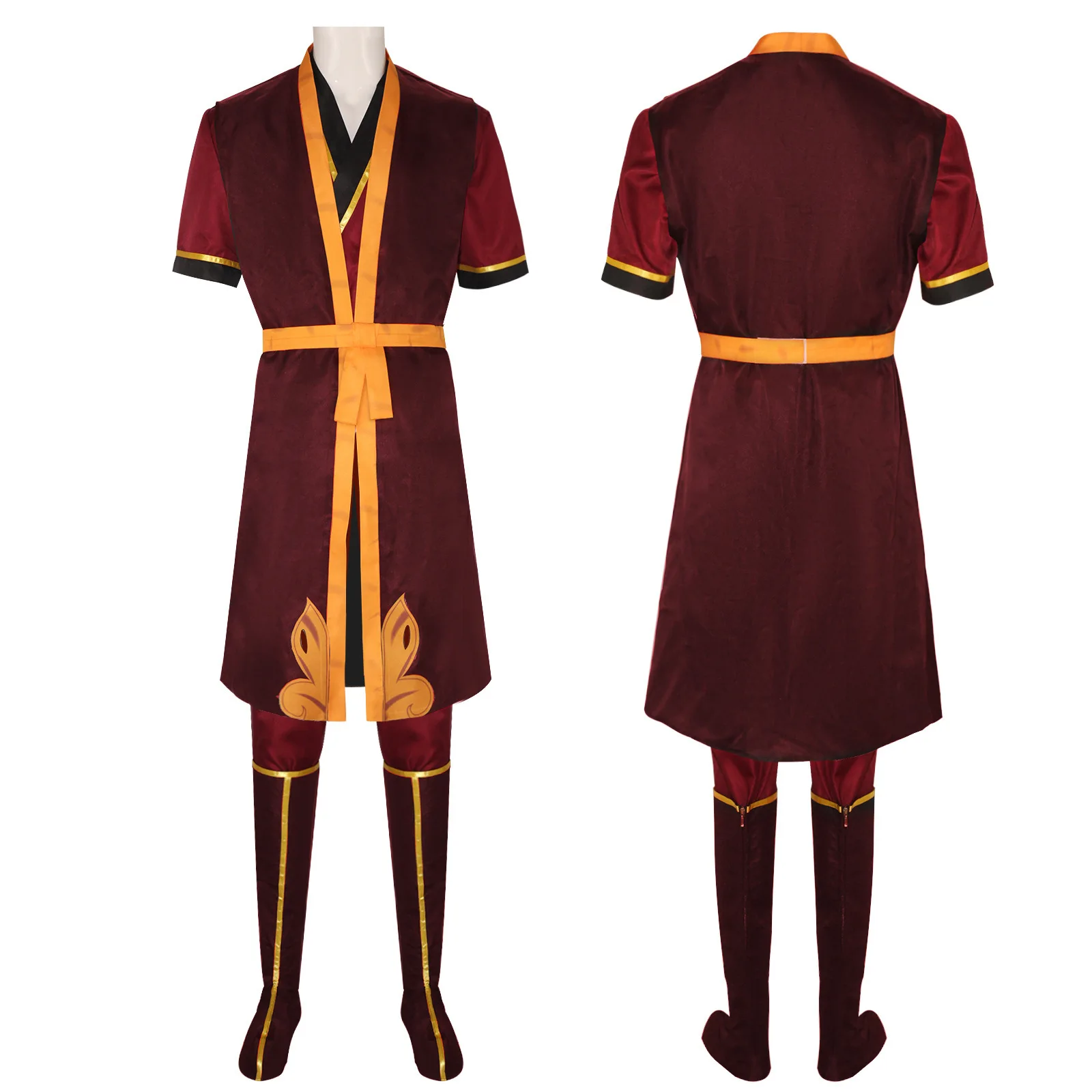 Zuko Cosplay Costume Avatar The Last Airbende Prince Zuko Battle Outfit Wig Shoe Covers Set Halloween Roleplay Zuko Suits - view 4