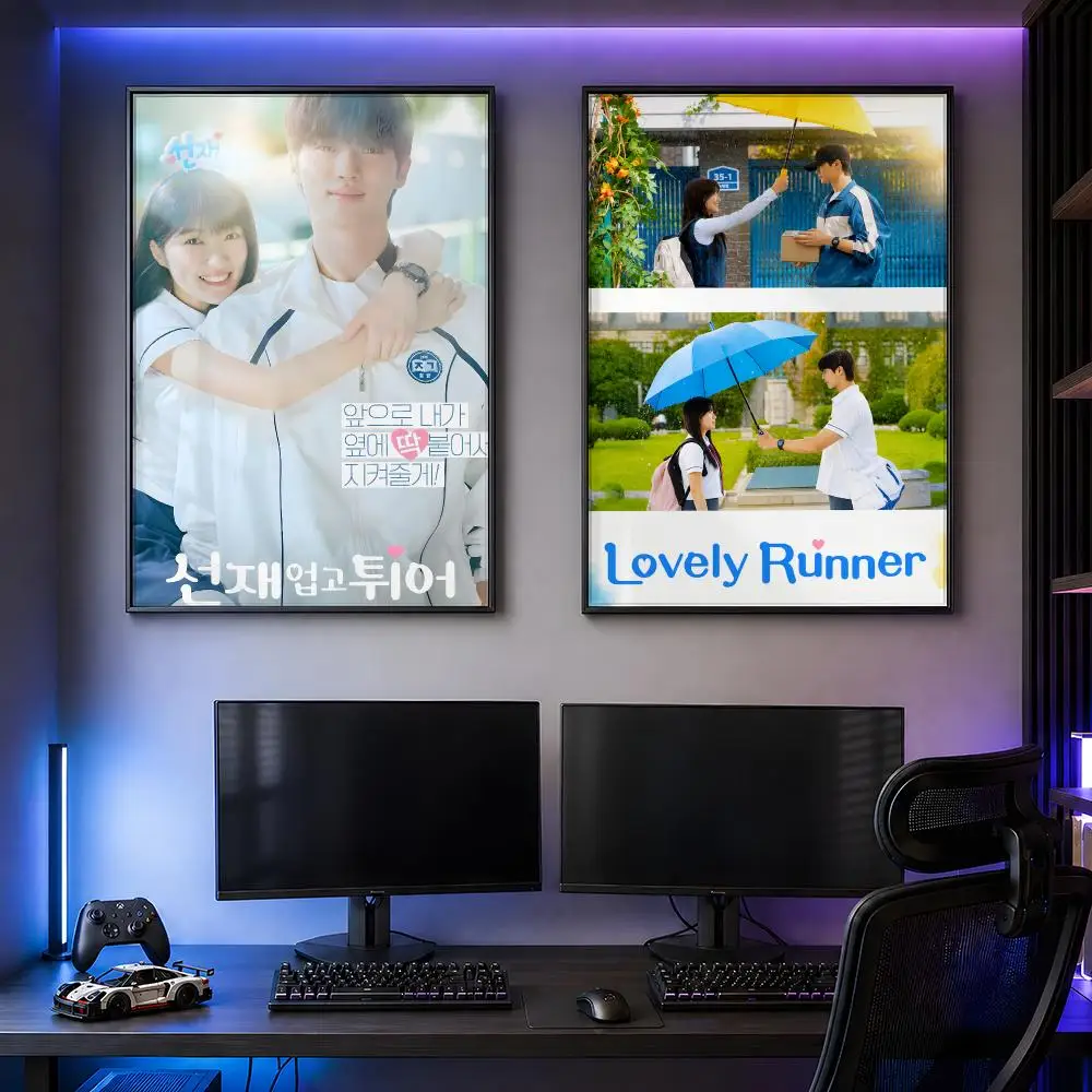 Series Lovely Runner K Drama Romance Poster PP Self Adhesive Decorative HD for Garage gaming room living room Gift
