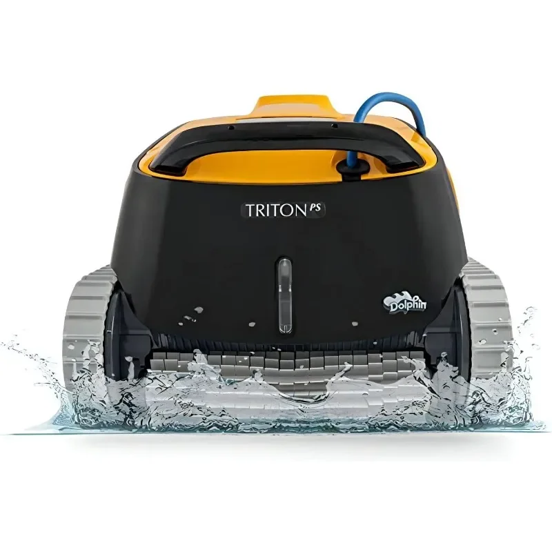 Dolphin Triton PS เครื่องดูดฝุ่นสระว่ายน้ําหุ่นยนต์อัตโนมัติ ทําความสะอาดเสมอ ไม่ต้องชาร์จ พร้อมแปรงขัดพื้น