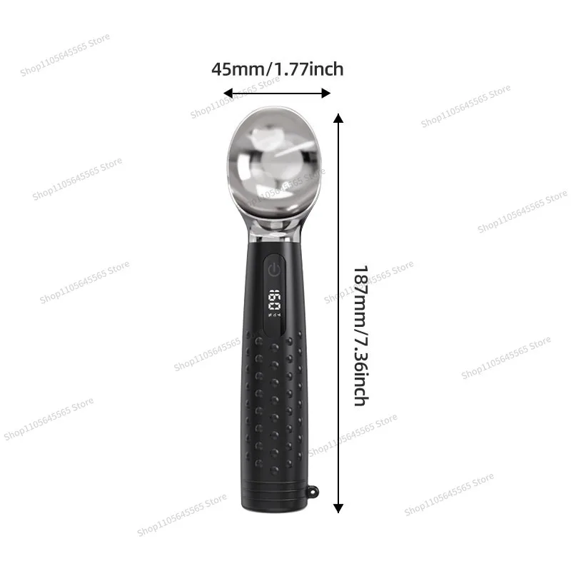 For Digital Display Electric Self Melting Heating Spoon Household Ice Cream Scoop