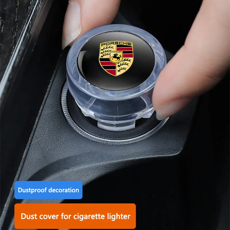 ABS Car Cigarette Lighter Cover Dust Proof Decoration Cap For Porsche Cayenne Panamera Macan 911 718 Taycan Boxster Cayman 918