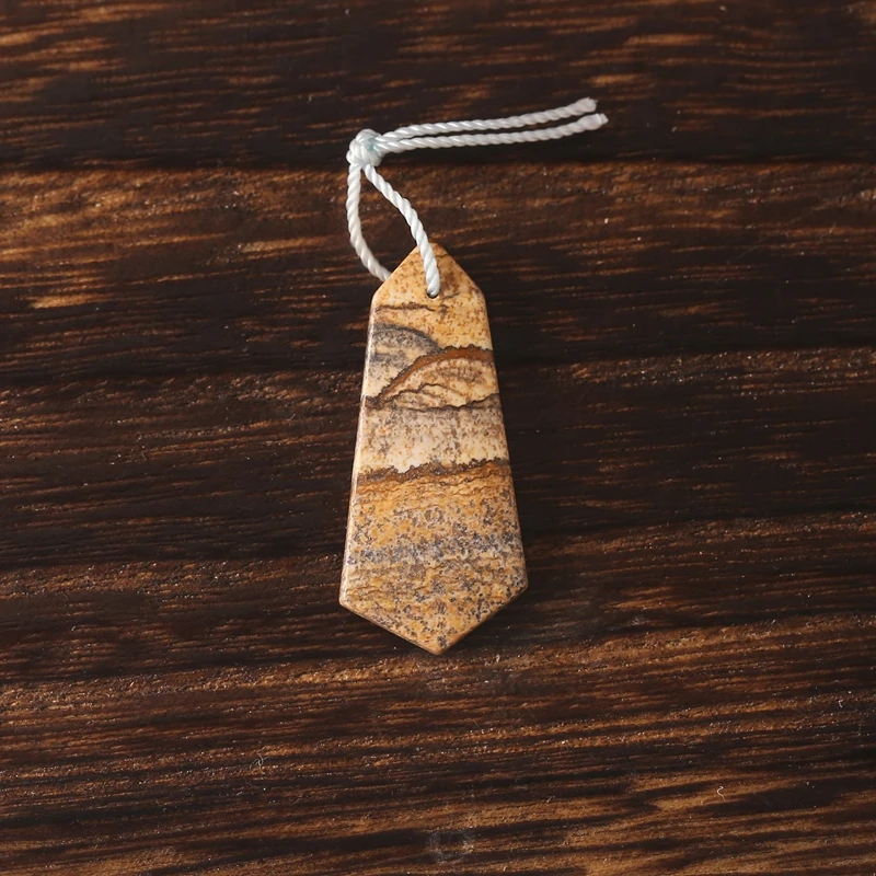 

Мужское модное ожерелье из натурального камня с изображением яшмы, передняя дрель, кулон, бусина 33x15x4 мм, 3 г, модный ювелирный аксессуар