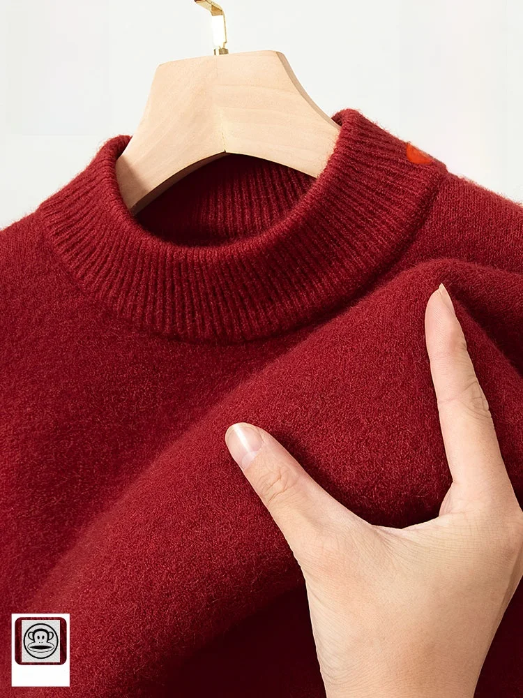 

Red f High Collar Knitted Sweater 2026 Zodiac Year of the Faionable Urban Sle Men Women Winter Casual