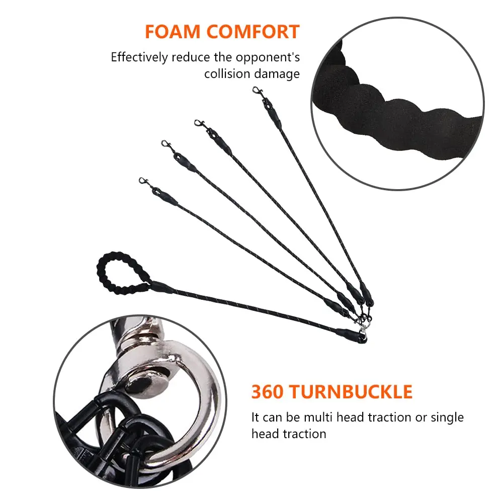 Four Dog Leash Reflective 360 Swivel No Tangle Training Leash for Multiple Large Medium Small Dogs Black, Customized