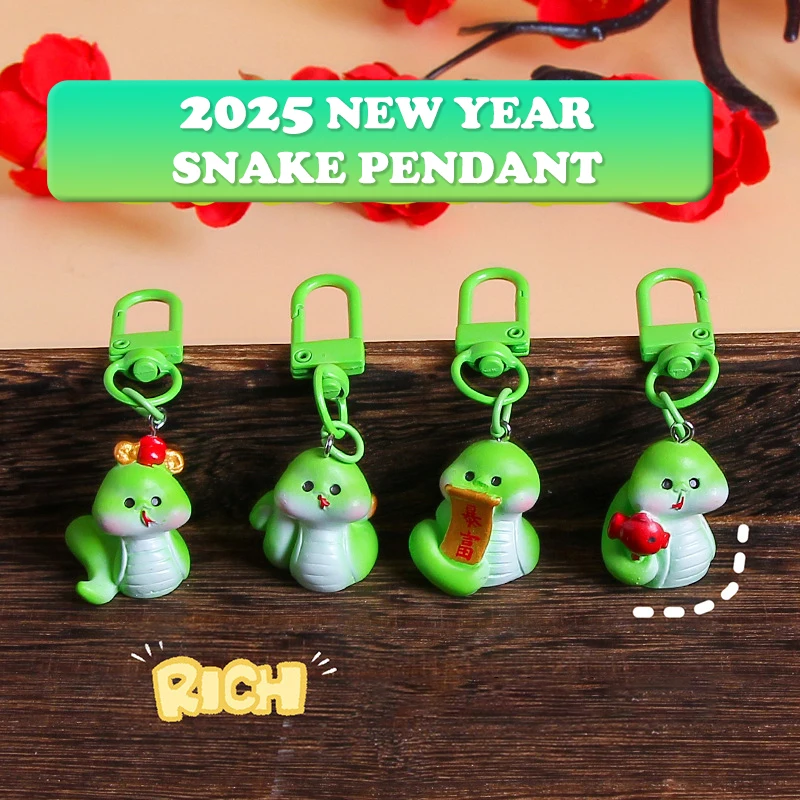 2025 Jaar van de Slang Sleutelhanger Nieuwjaar Lucky Snake Tas Hanger Leuke Cartoon Zodiac Snake Sleutelhanger Nieuwjaar Geschenken