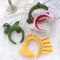 Shark Dinosaur Hairband for Women Fashion Home Wash Face Headband Korean Version Funny Cartoon Hair Bands Hair Accessories