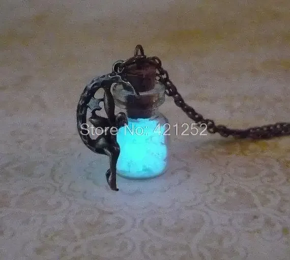 

12pcs/lot Glow in The Dark Necklace Fairy Charm Fantasy Glowing Jewerly