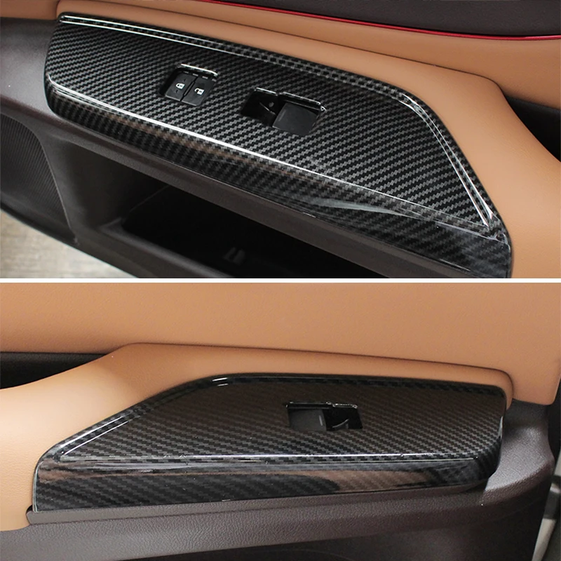 Interior Door Window Control Panel Cover Switch Trims For 2019-2025 Lexus ES250 ES300h ES350 Carbon Fiber