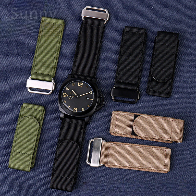 For Bell Ross Panerai Nylon Watchbands Canvas Durable Hook and Loop Fastener Wear-Resistant Nylon Men 22mm 24mm Watch Strap