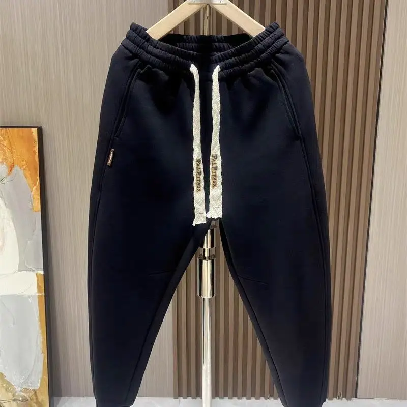 Mens Spring Fall Relaxed Fit Drawstring Waist Harem Pants Personality Daily Sport Cuffed Trousers