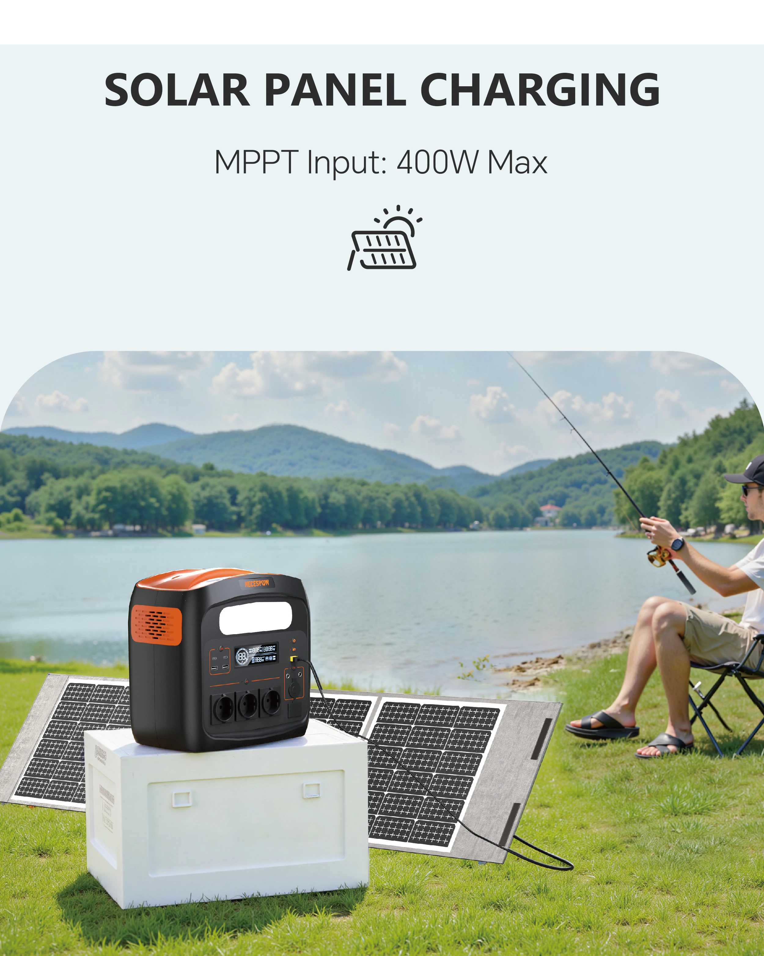 Tragbare Necespow 1800W Powerstation für Zuhause, Outdoor und Camping, Mobile Stromversorgung