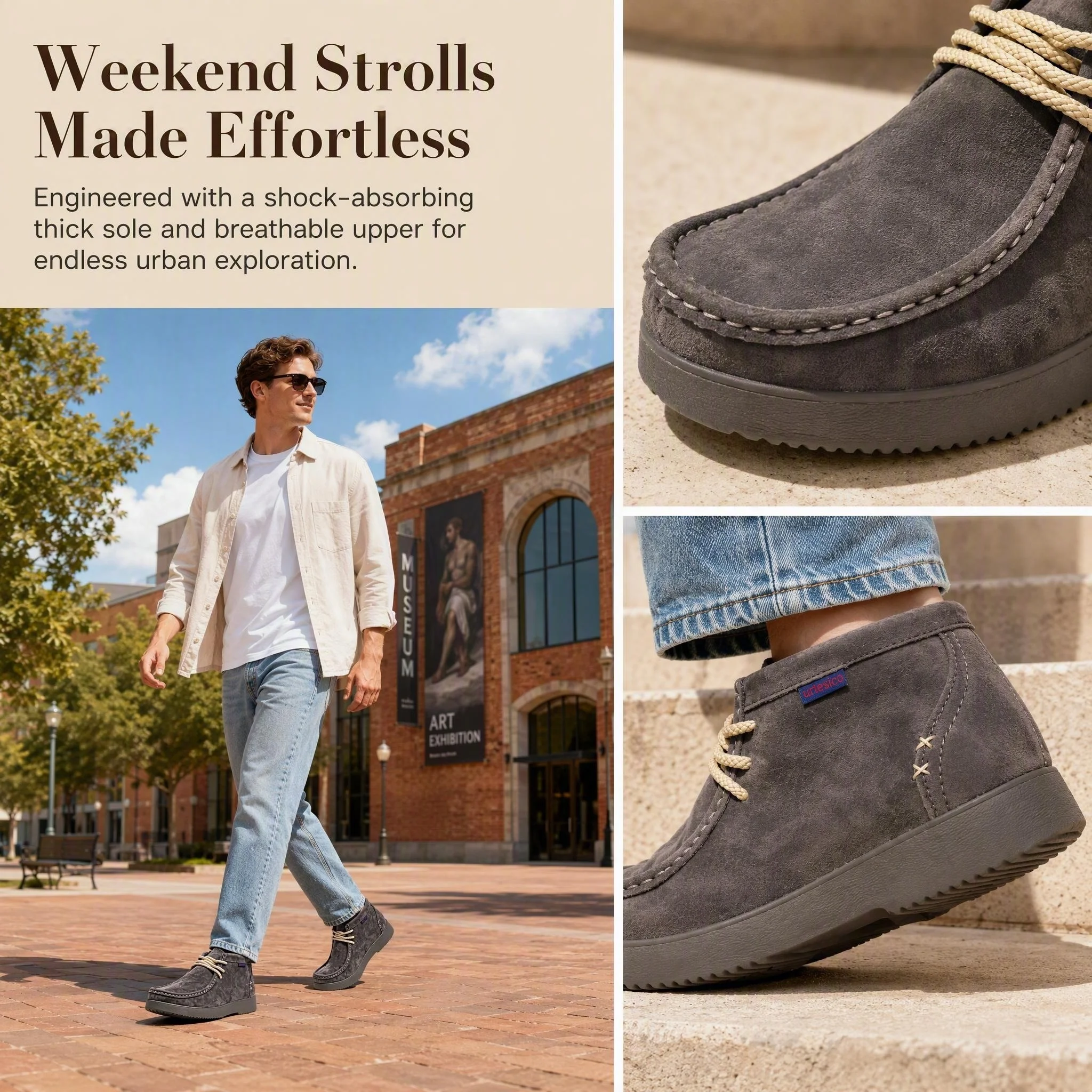 Men's Premium Leather Handcrafted Sewn Boots Elegant Mocassin Man Shoes, Chelsea Boots Men, Botas Para Hombre, Chukka Boots