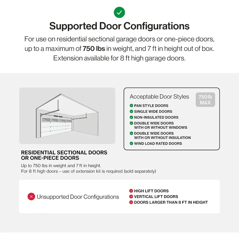 ChainMax 1000 Garage Door Opener - Durable Chain Drive - Includes two 3-Button Pre-Programmed Remotes,Wall Console, Wirele