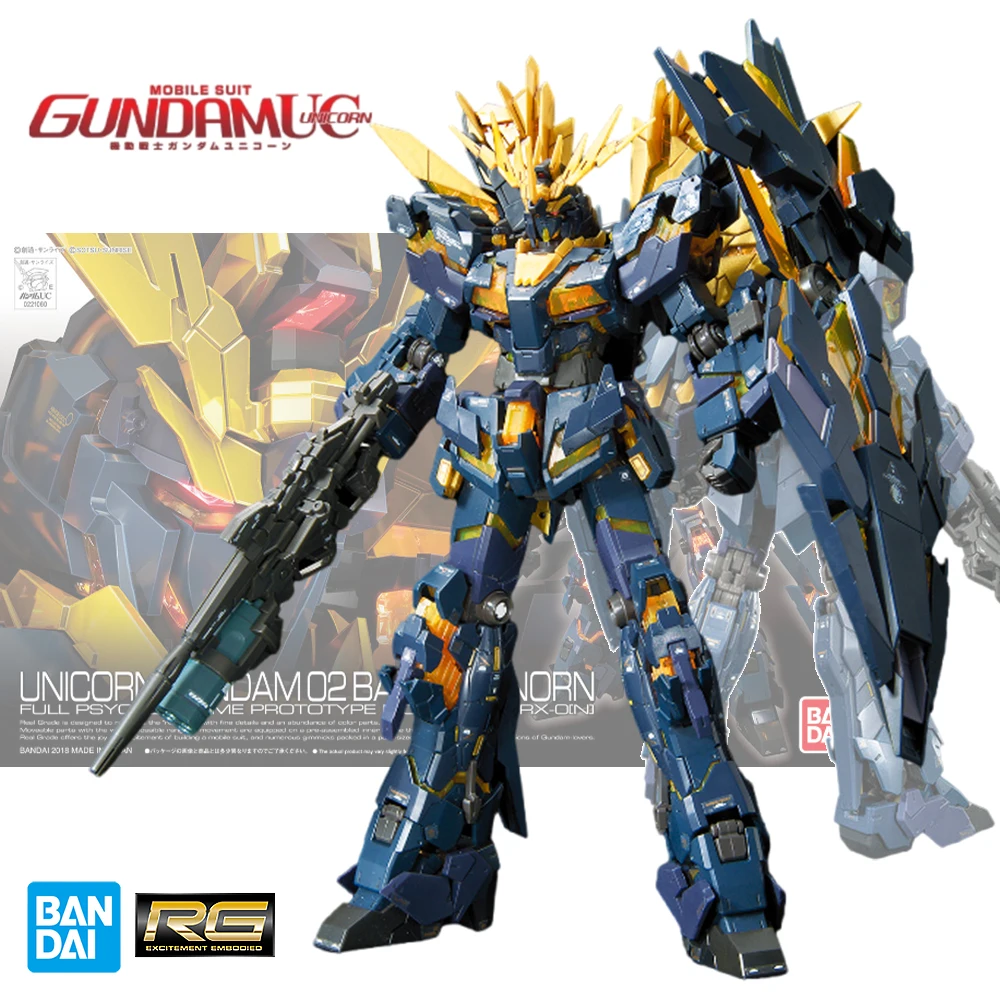 Bandai Genuine Gundam RG 1/144 UNICORN GUNDAM-02 BANSHEE NORN Anime Action Figure Assembly Toys Model Decorative Toy Gifts