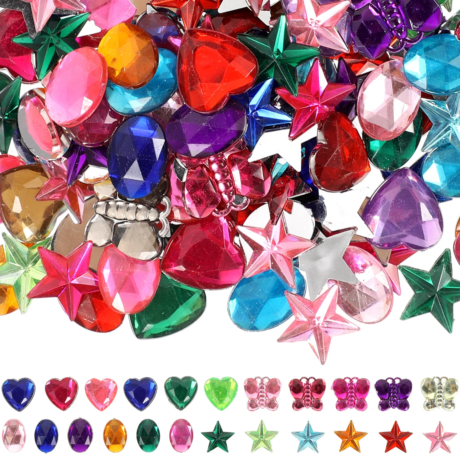 

400pcs Acrylic Rhinestones Gems Decor For Diy Crafts Jewelry Making Phone Case Vase Bling Stickers Art Supplies Handicraft