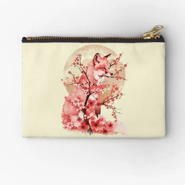 

Sakura Fox Zipper Pouches Storage Men Wallet Cosmetic Small Socks Key Panties Coin Pocket Underwear Money Women Pure Packaging