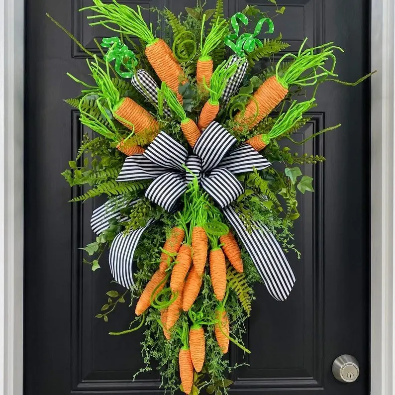 Easter wreath, radish, window decorations, holiday plants, rattan wreaths, decorative scenes, handicrafts door wreath