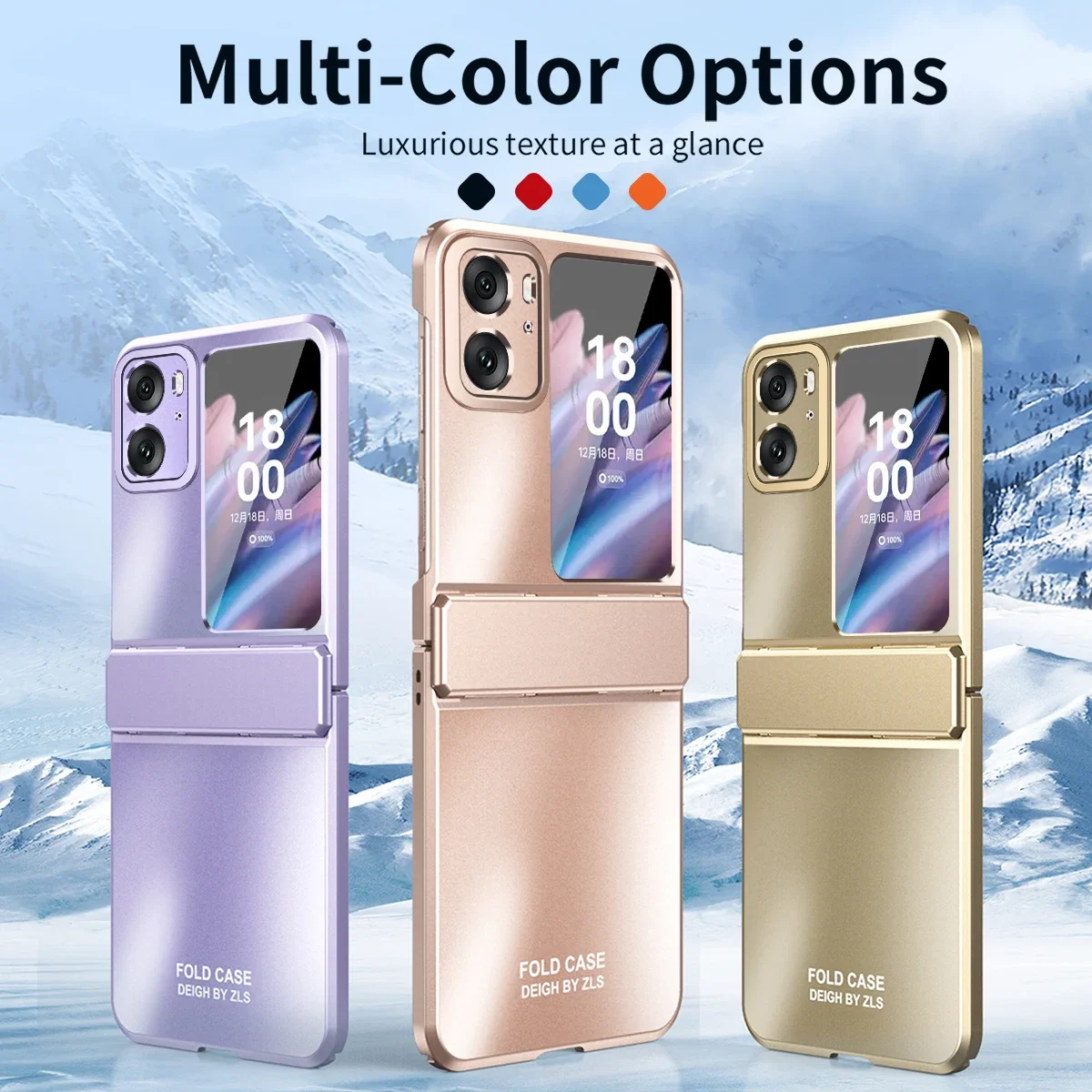 

For OPPO Find N2 Flip 5G CPH243 FindN2Flip Luxury Forsted Plating Phone Case Hinge Protection Anti Drop Shockproof Hard Cover