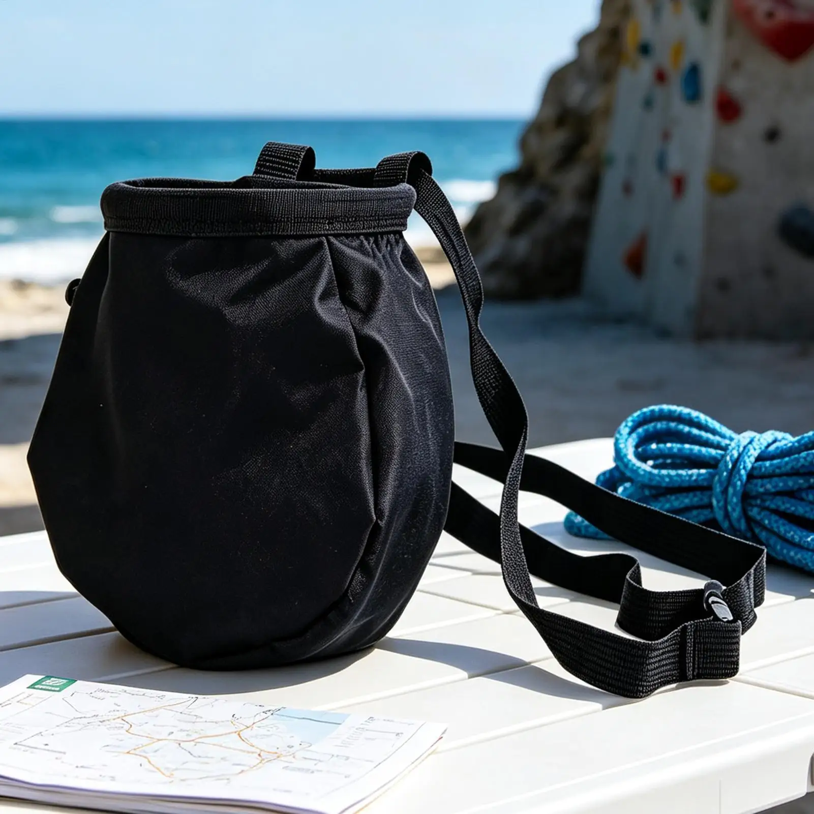 Oxford Waterproof Climbing Chalk Bag with Waist Belt Rock Climbing Gym Pouch for Men Women Climbers Gymnastics Outdoor Workout