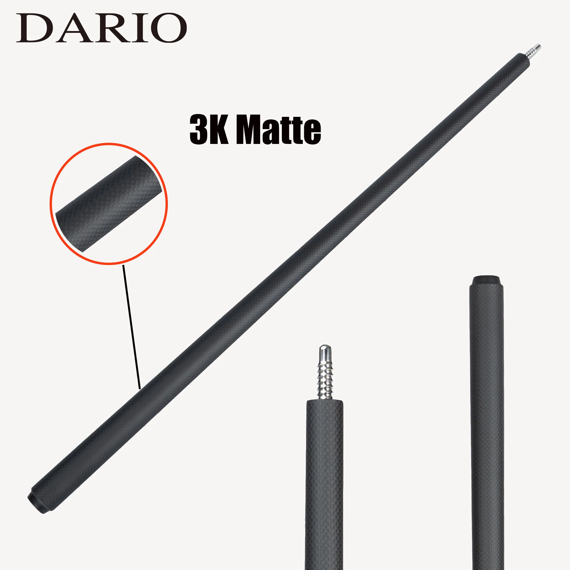 DARIO Professional 740mm Carbon Fiber Pool Cue Butt, 3K Matte Surface, Playing Cue Rear Butt
