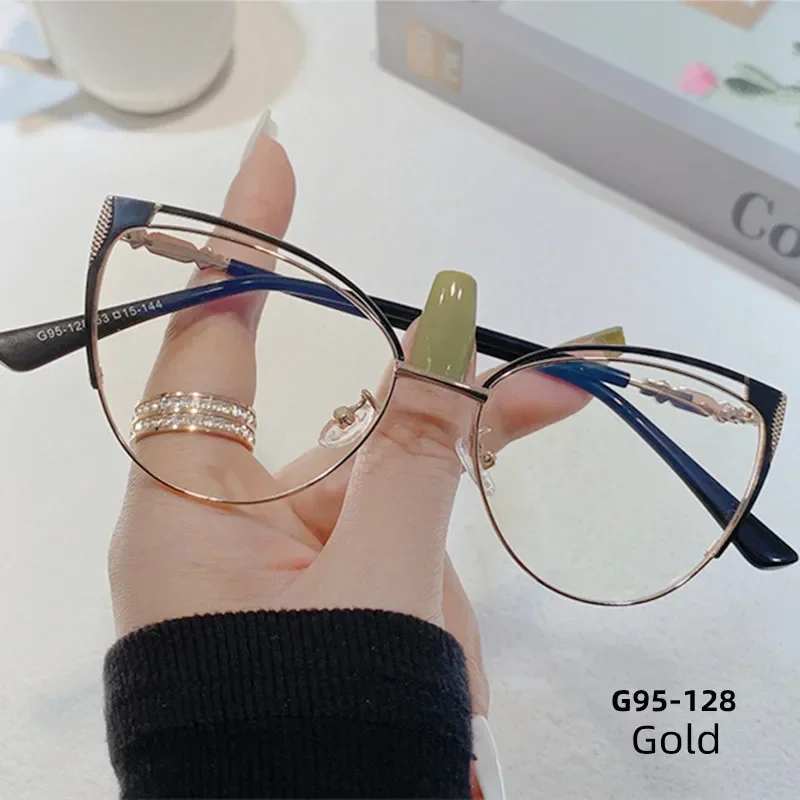 Brand Design Retro Lady Cat Eye Glasses Frame Anti Blue Light Computer Goggles Women Fashion Eyewear Gafas Mujer Anti Luz Azul